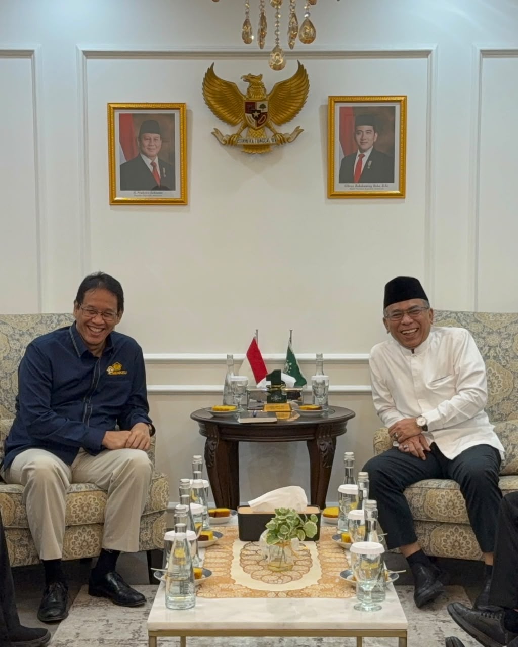 Menteri Keuangan Purbaya Yudhi Sadewa Bertemu dengan Ketua Umum PBNU KH Yahya Staquf, Rabu 22 Juli 2026, di Jakarta. (Foto : RayaTimes.id))