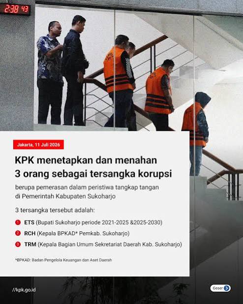 Peras ASN Secara Sistematis Bupati Sukoharjo Ditangkap KPK